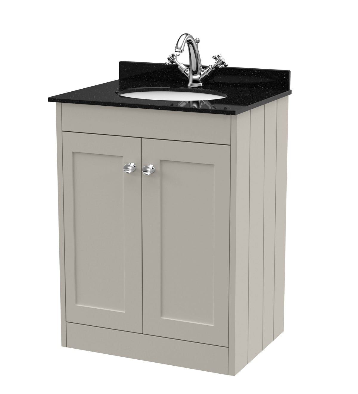 Old London Ashwick 600mm Floorstanding 2-Door Unit With Marble Top 1 Tap Hole