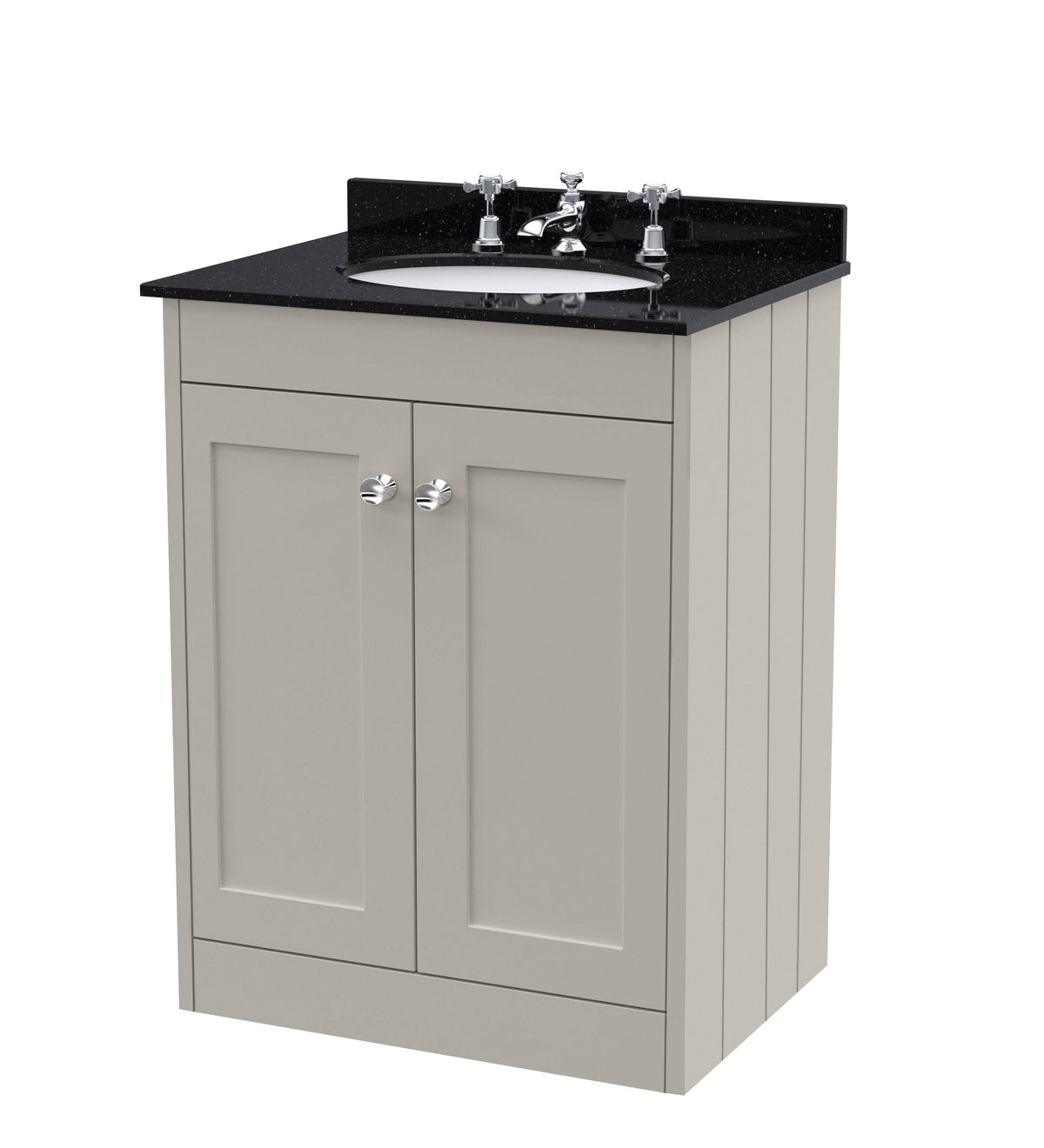 Old London Ashwick 600mm Floorstanding 2-Door Unit With Marble Top 3 Tap Hole