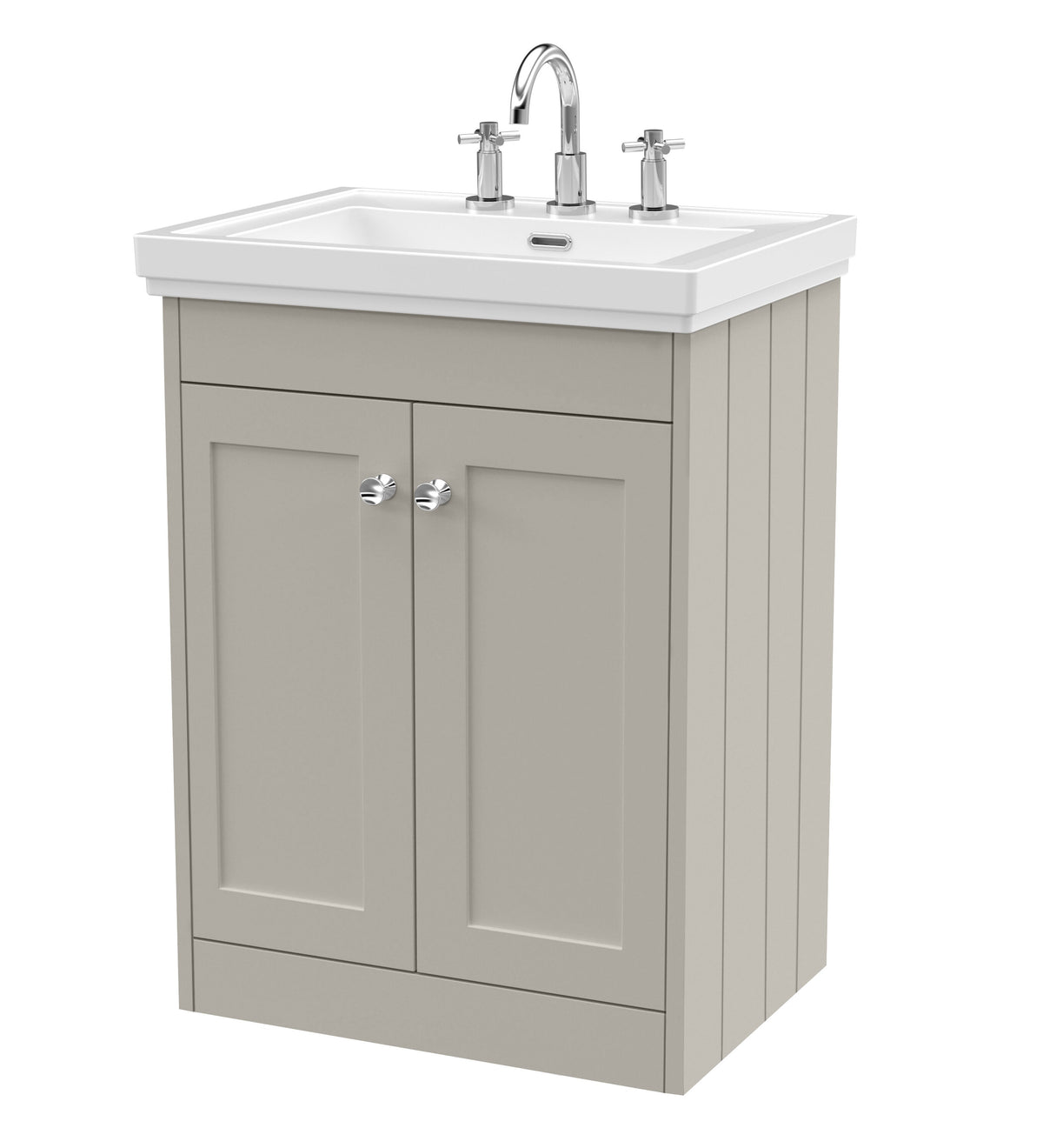 Old London Ashwick 600mm Floorstanding 2-Door Unit With Basin 3 Tap Hole