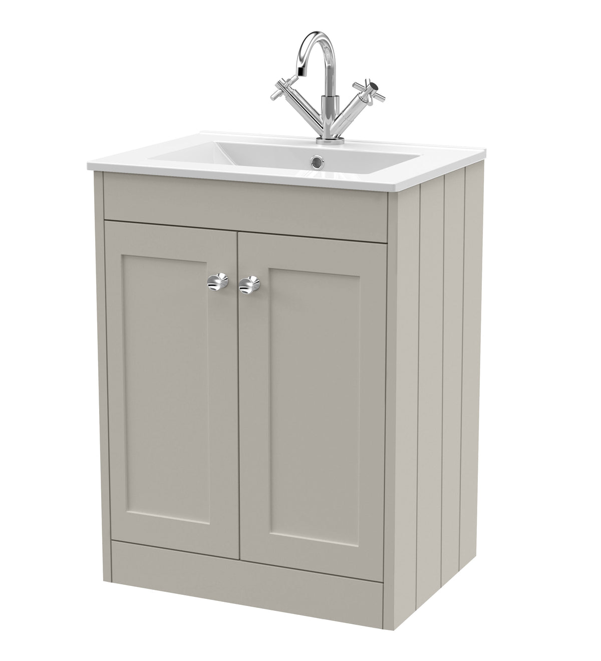 Old London Ashwick 600mm Floorstanding 2-Door Unit With Basin 1 Tap Hole