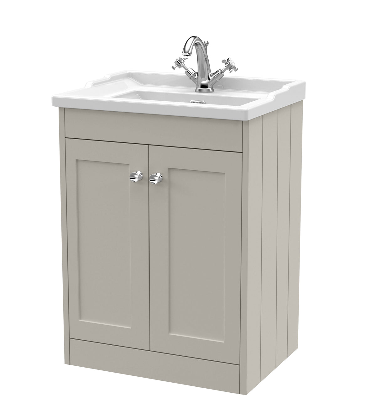 Old London Ashwick 600mm Floorstanding 2-Door Unit With Basin 1 Tap Hole