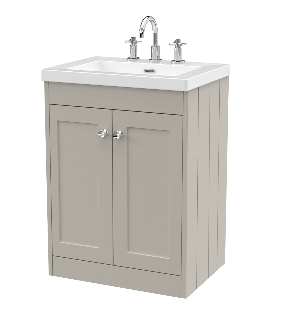 Old London Ashwick 600mm Floorstanding 2-Door Unit With Basin 3 Tap Hole