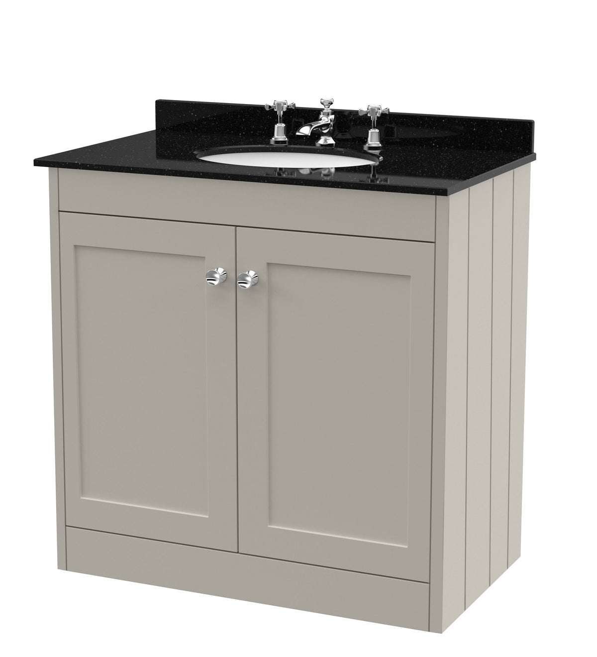 Old London Ashwick 800mm Floorstanding 2-Door Unit With Marble Top 3 Tap Hole