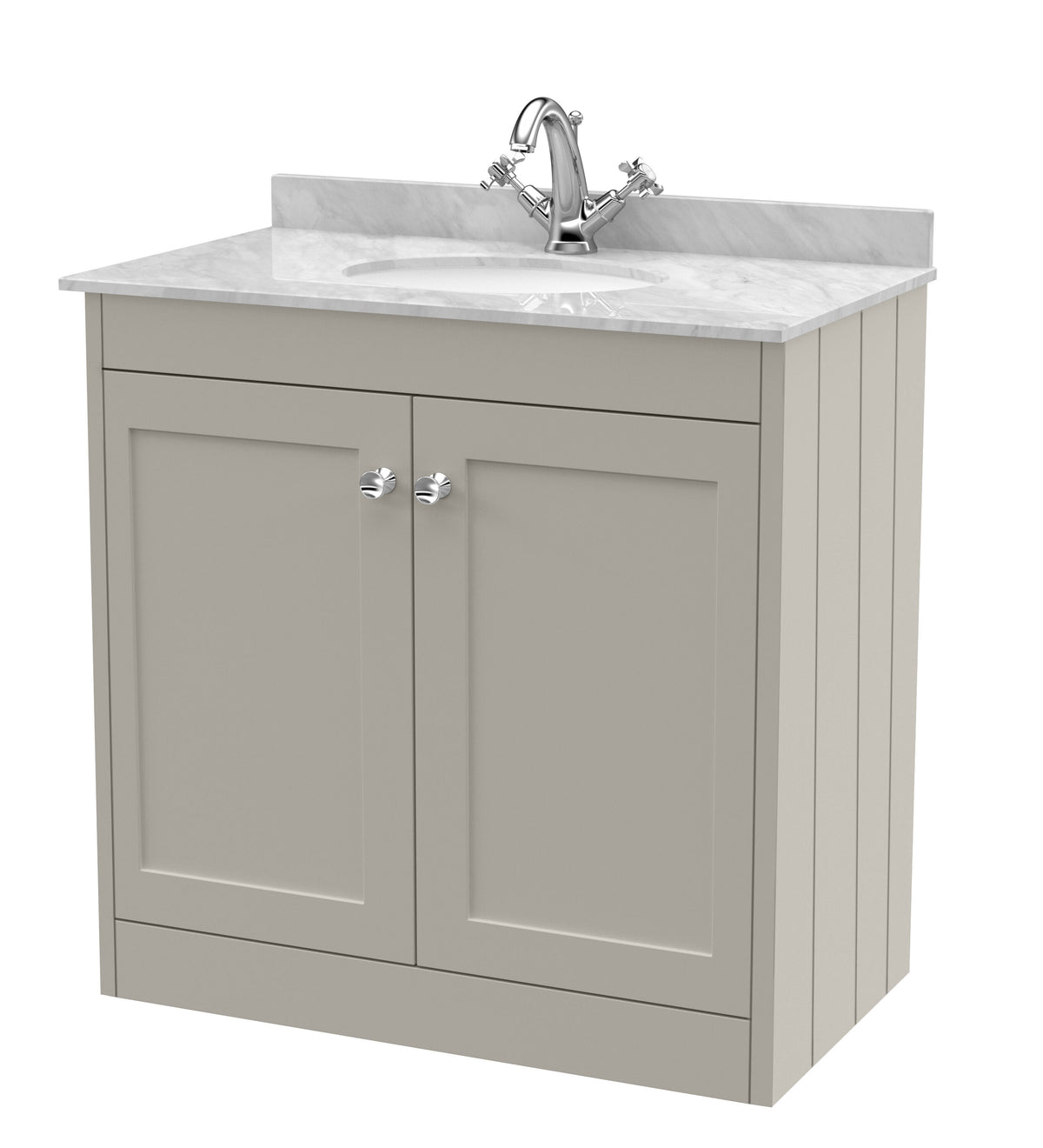 Old London Ashwick 800mm Floorstanding 2-Door Unit With Marble Top 1 Tap Hole