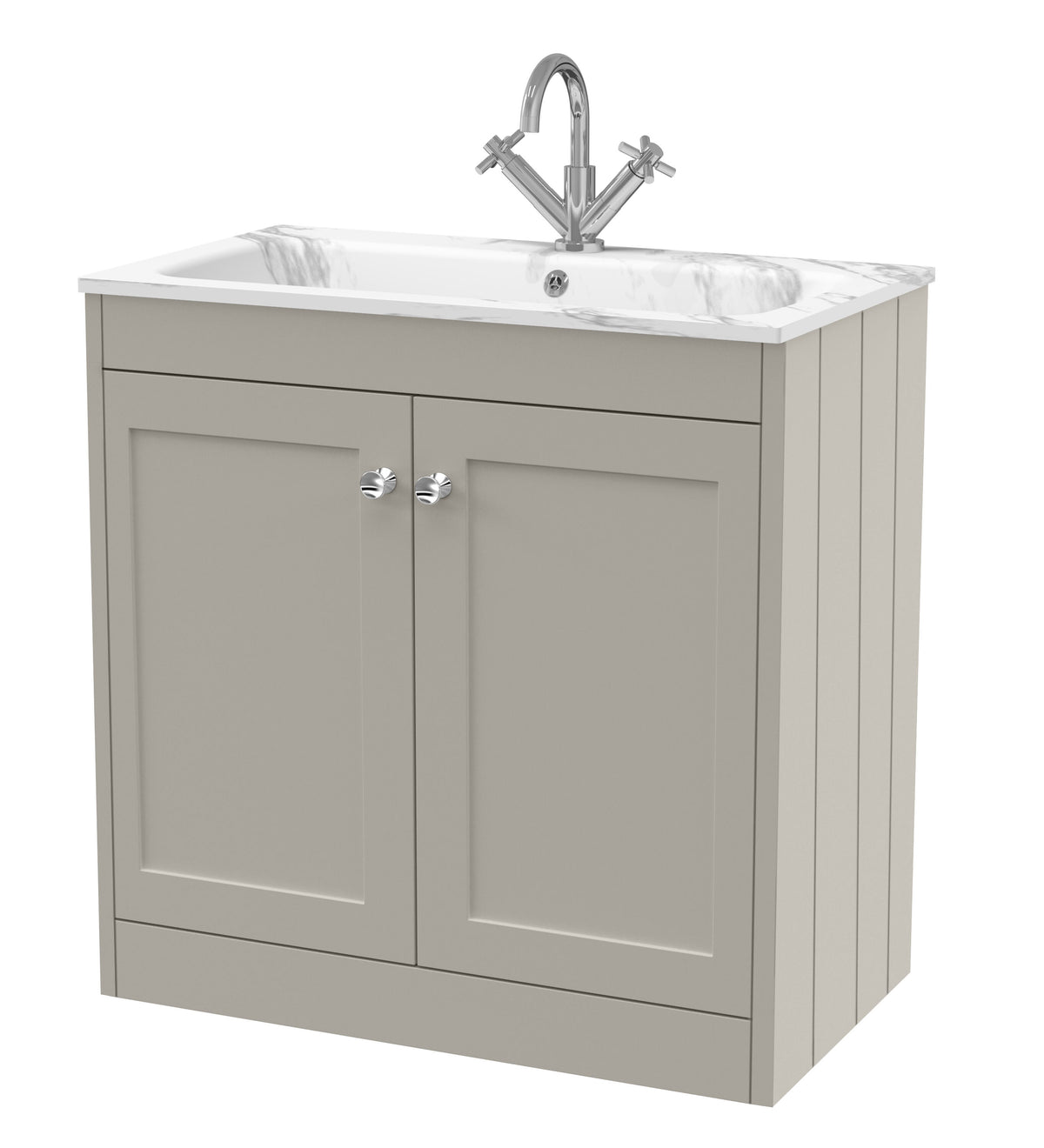 Old London Ashwick 800mm Floorstanding 2-Door Unit With Stone Basin 1 Tap Hole