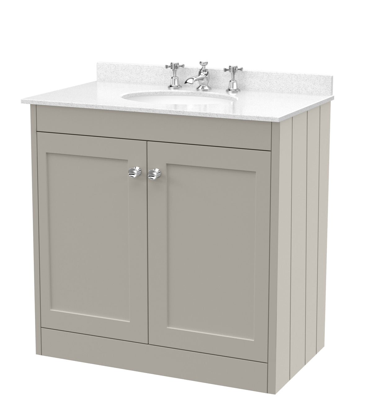 Old London Ashwick 800mm Floorstanding 2-Door Unit With Marble Top 3 Tap Hole