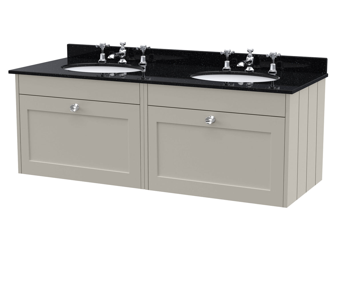 Old London Ashwick 1200mm Wall Hung 2-Drawer Unit With Marble Top