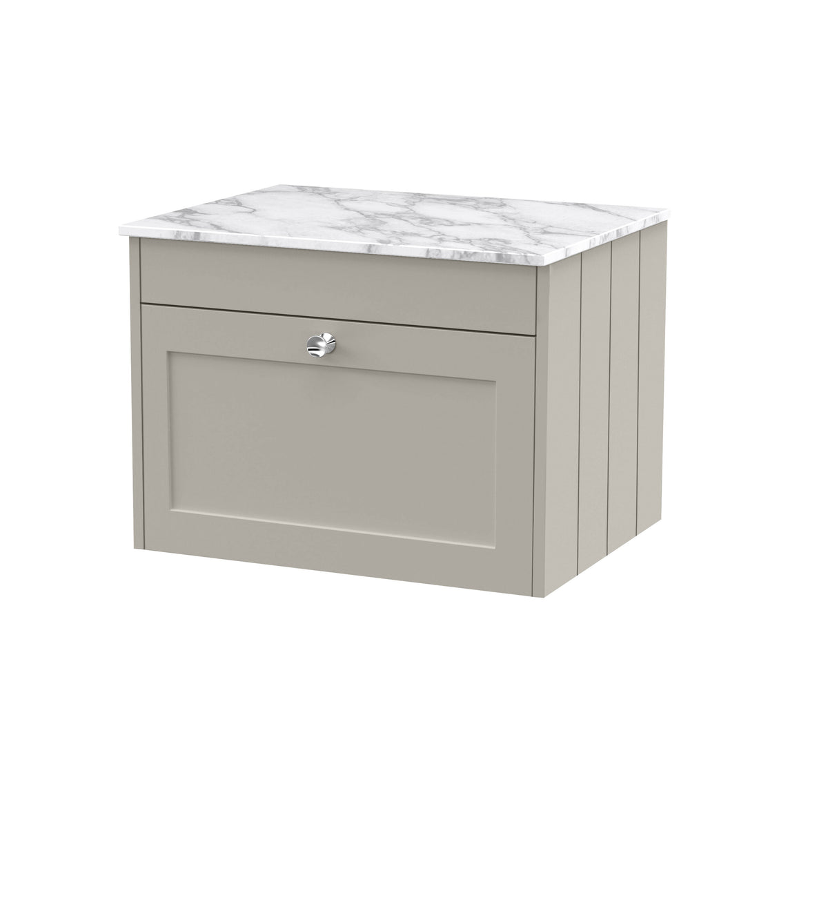 Old London Ashwick 600mm Wall Hung 1-Drawer Unit With Marble Top