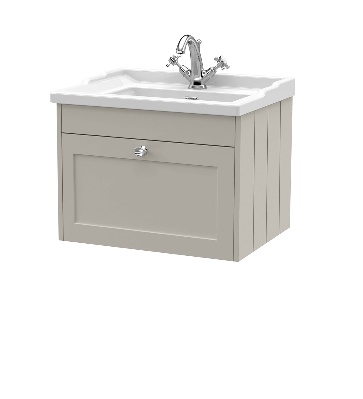 Old London Ashwick 600mm Wall Hung 1-Drawer Unit With Basin 1 Tap Hole