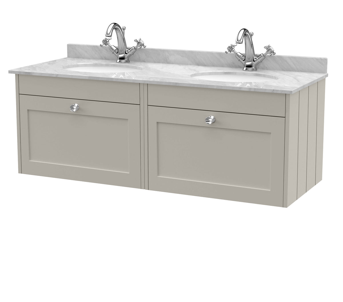 Old London Ashwick 1200mm Wall Hung 2-Drawer Unit With Marble Top