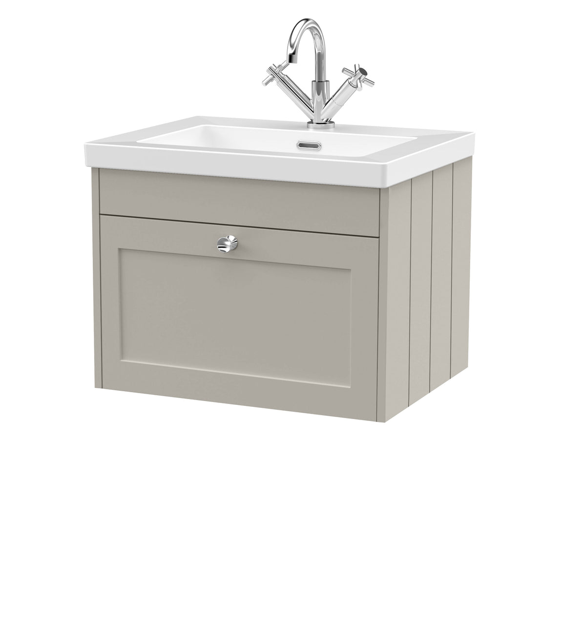 Old London Ashwick 600mm Wall Hung 1-Drawer Unit With Basin 1 Tap Hole