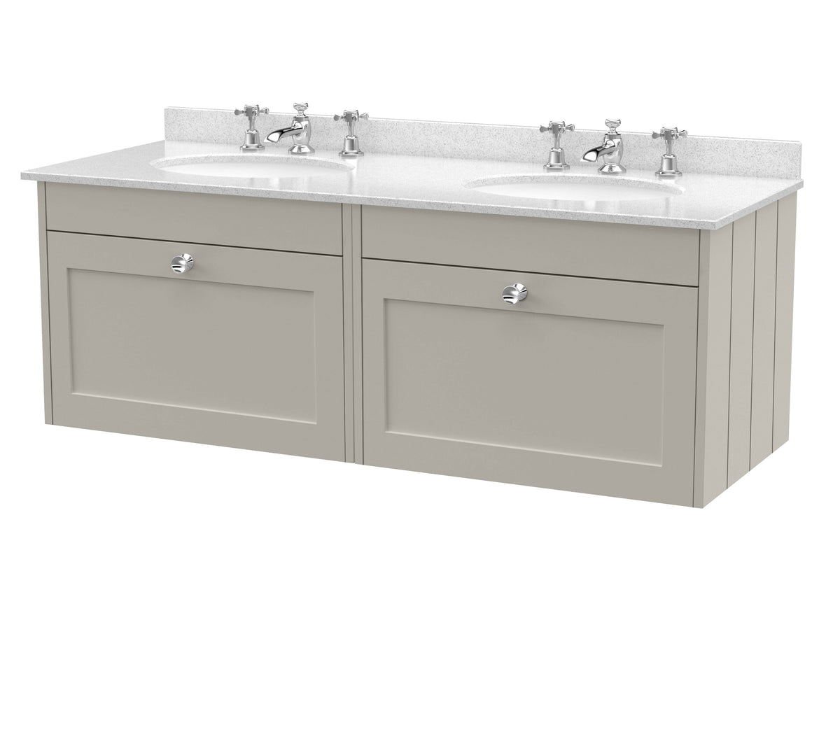 Old London Ashwick 1200mm Wall Hung 2-Drawer Unit With Marble Top