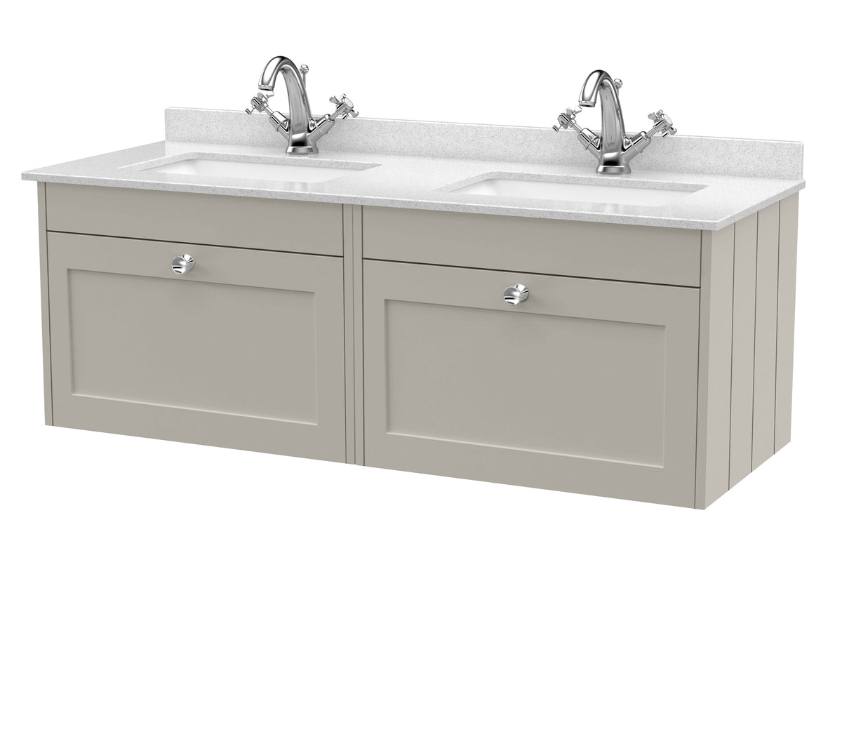 Old London Ashwick 1200mm Wall Hung 2-Drawer Unit With Marble Top