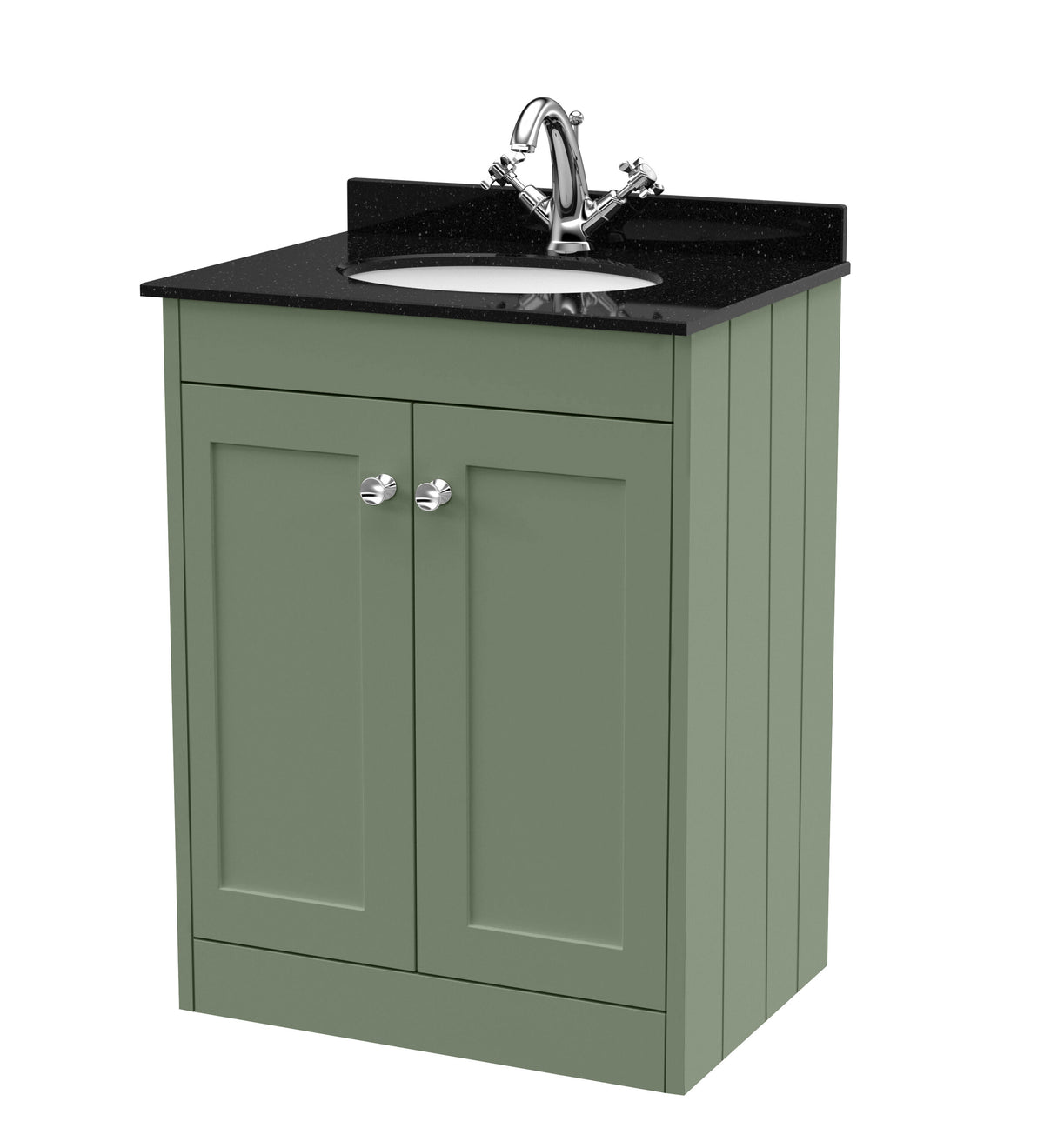 Old London Ashwick 600mm Floorstanding 2-Door Unit With Marble Top 1 Tap Hole