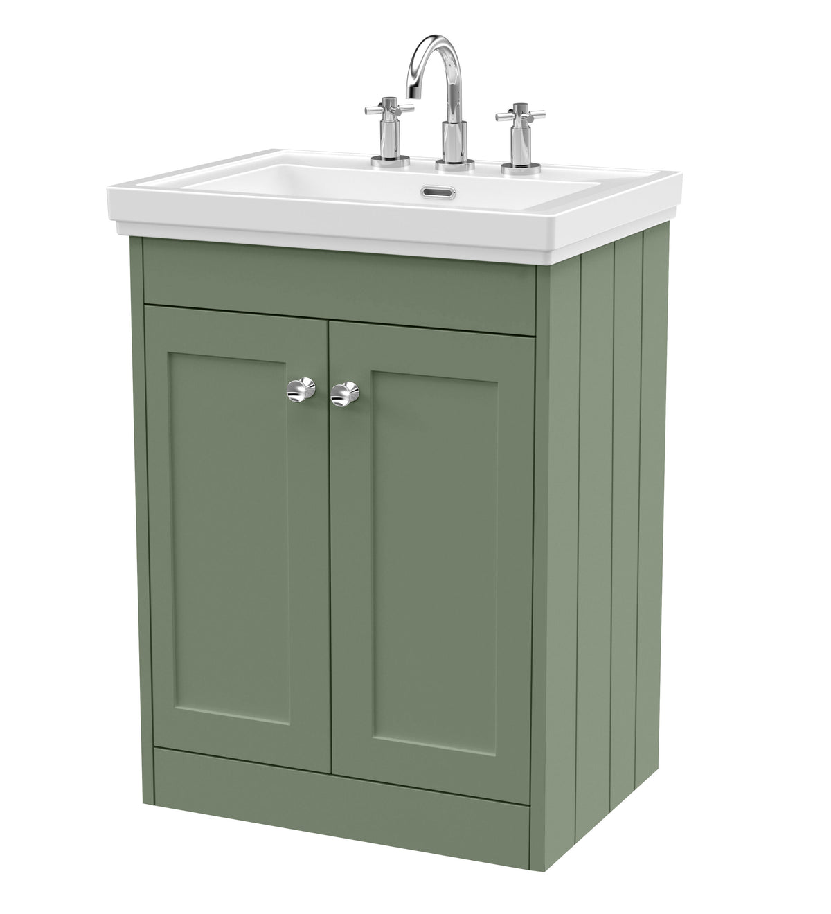 Old London Ashwick 600mm Floorstanding 2-Door Unit With Basin 3 Tap Hole