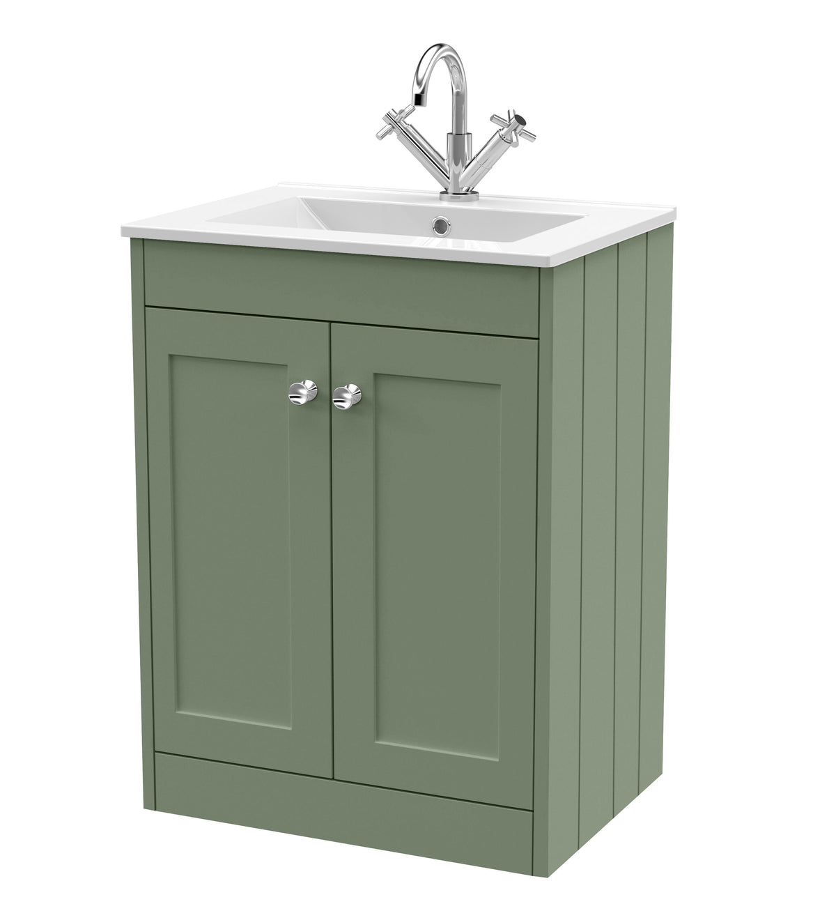 Old London Ashwick 600mm Floorstanding 2-Door Unit With Basin 1 Tap Hole