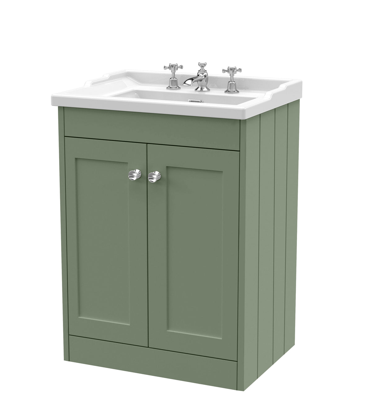 Old London Ashwick 600mm Floorstanding 2-Door Unit With Basin 3 Tap Hole