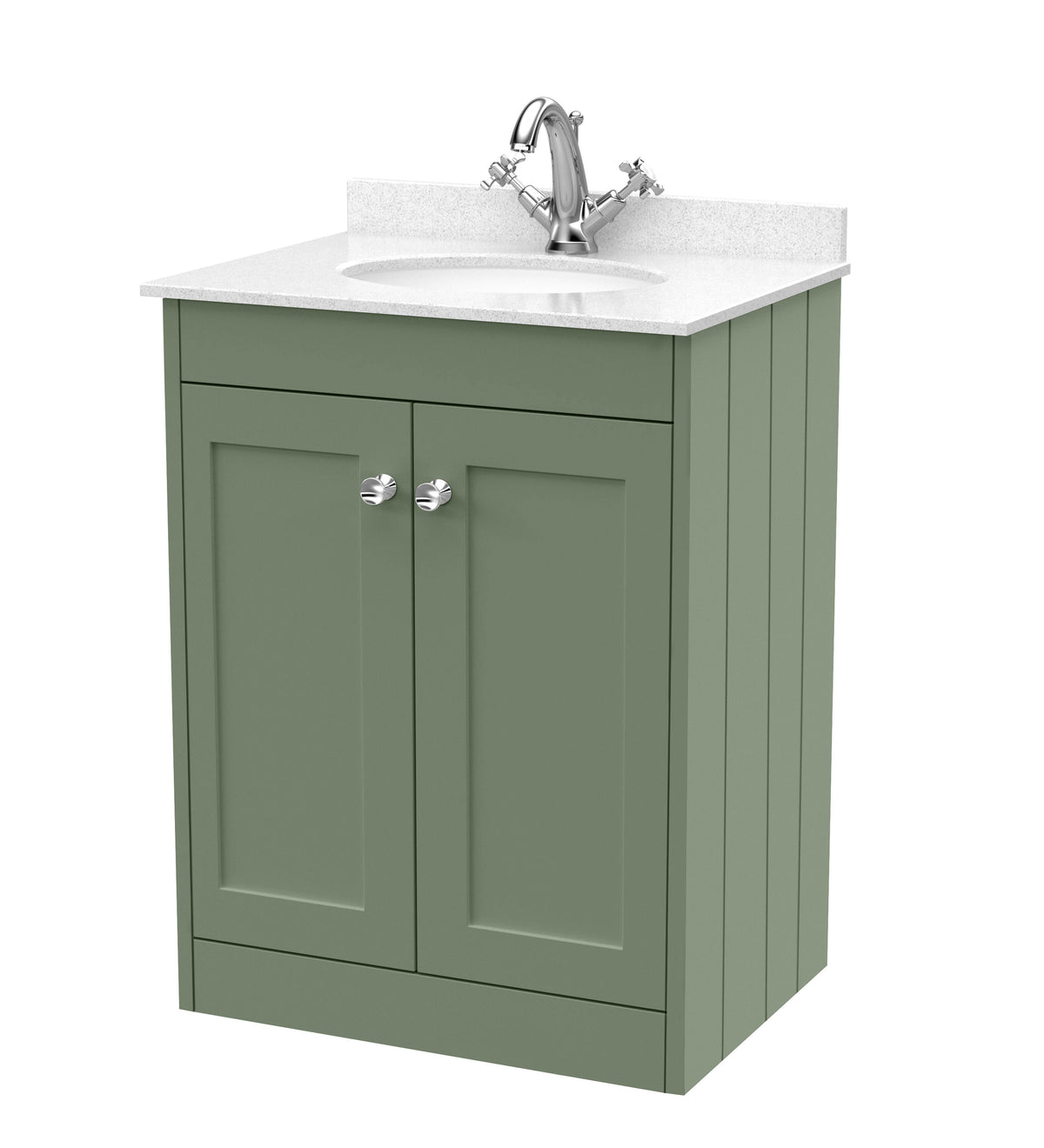 Old London Ashwick 600mm Floorstanding 2-Door Unit With Marble Top 1 Tap Hole