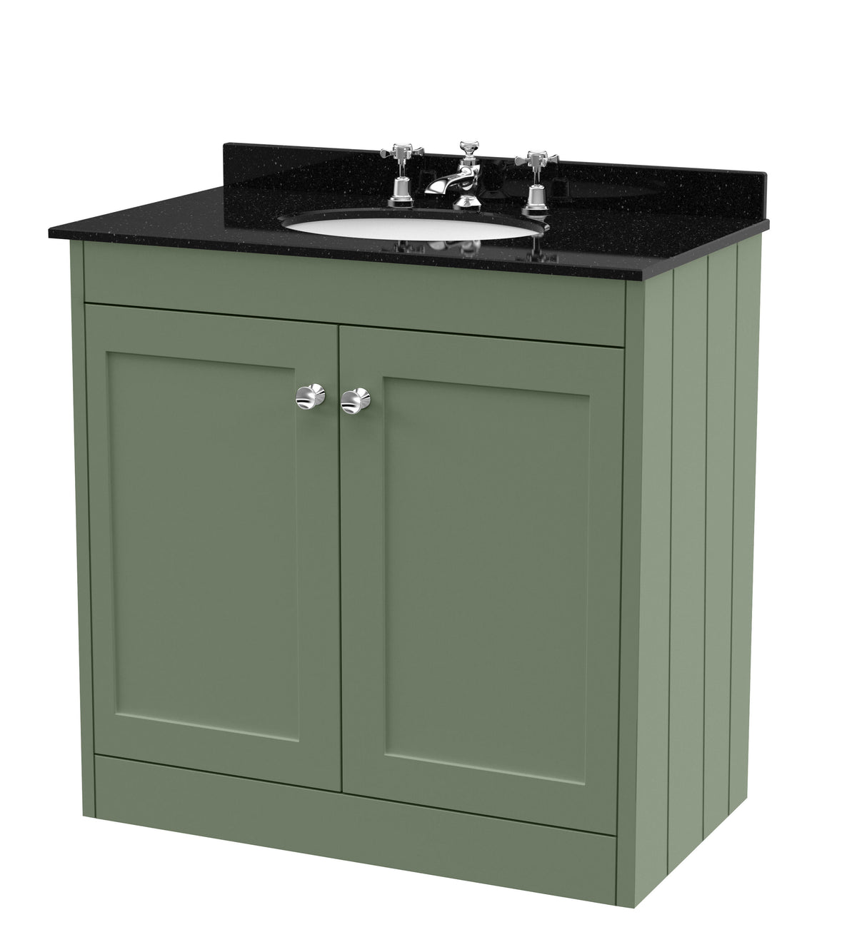 Old London Ashwick 800mm Floorstanding 2-Door Unit With Marble Top 3 Tap Hole