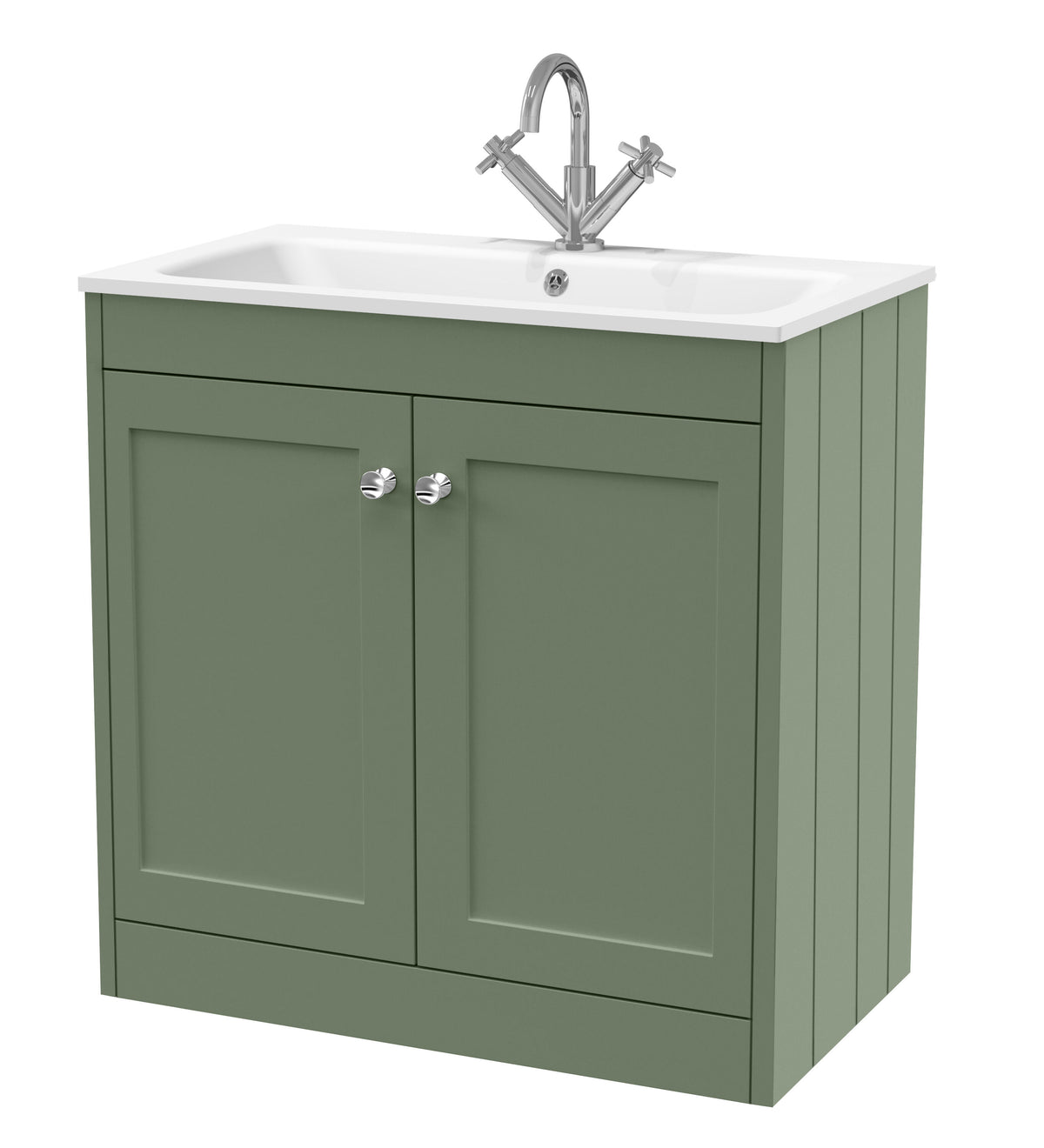 Old London Ashwick 800mm Floorstanding 2-Door Unit With Stone Basin 1 Tap Hole