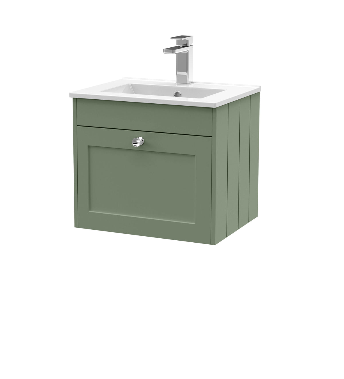 Old London Ashwick 500mm Wall Hung 1-Drawer Unit With Minimalist Basin