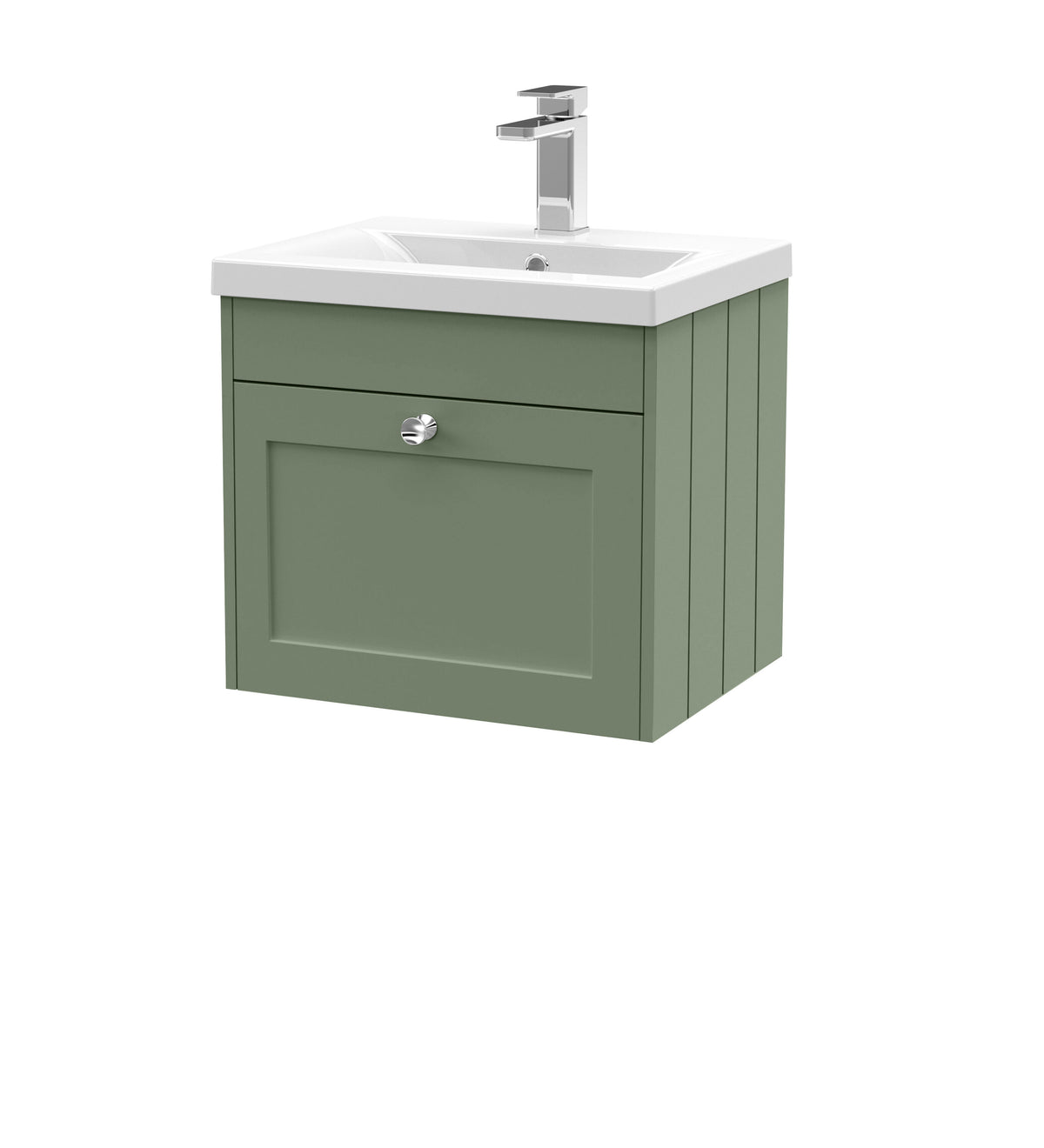 Old London Ashwick 500mm Wall Hung 1-Drawer Unit With Mid-Edged Basin