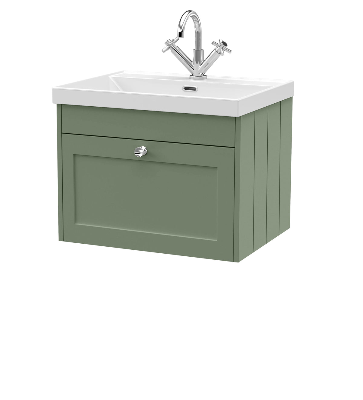 Old London Ashwick 600mm Wall Hung 1-Drawer Unit With Basin 1 Tap Hole