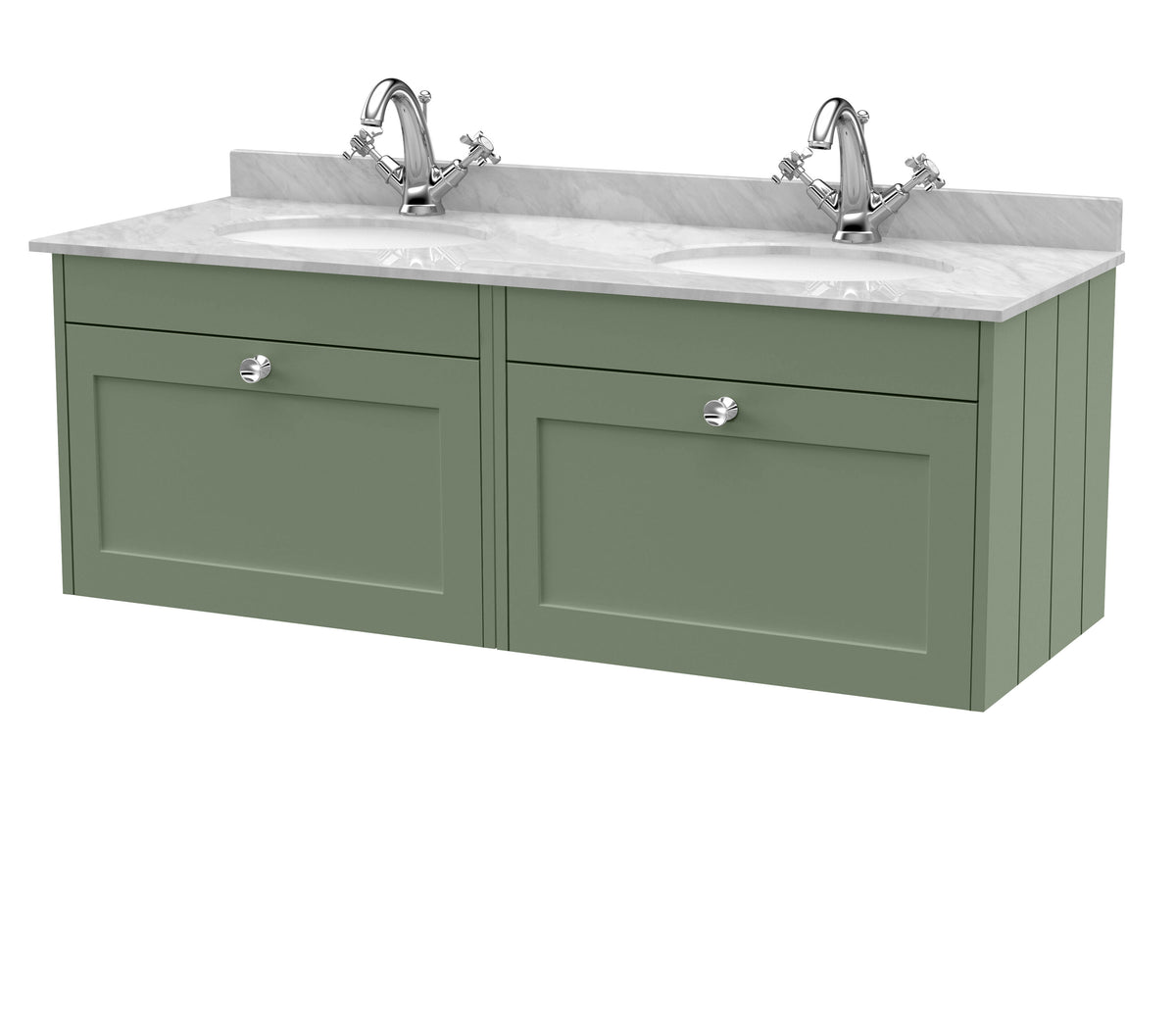 Old London Ashwick 1200mm Wall Hung 2-Drawer Unit With Marble Top
