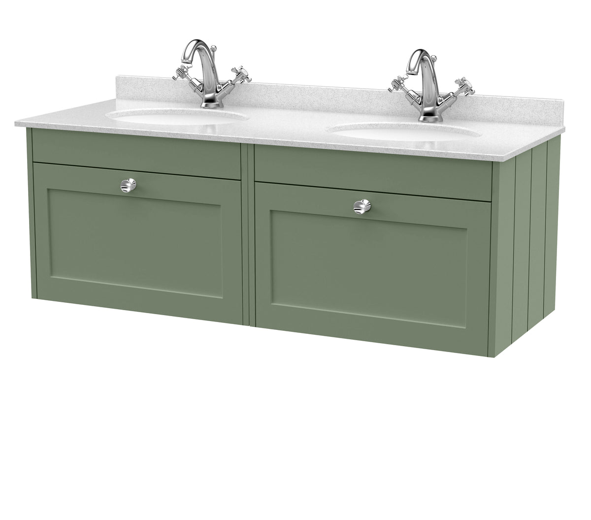 Old London Ashwick 1200mm Wall Hung 2-Drawer Unit With Marble Top