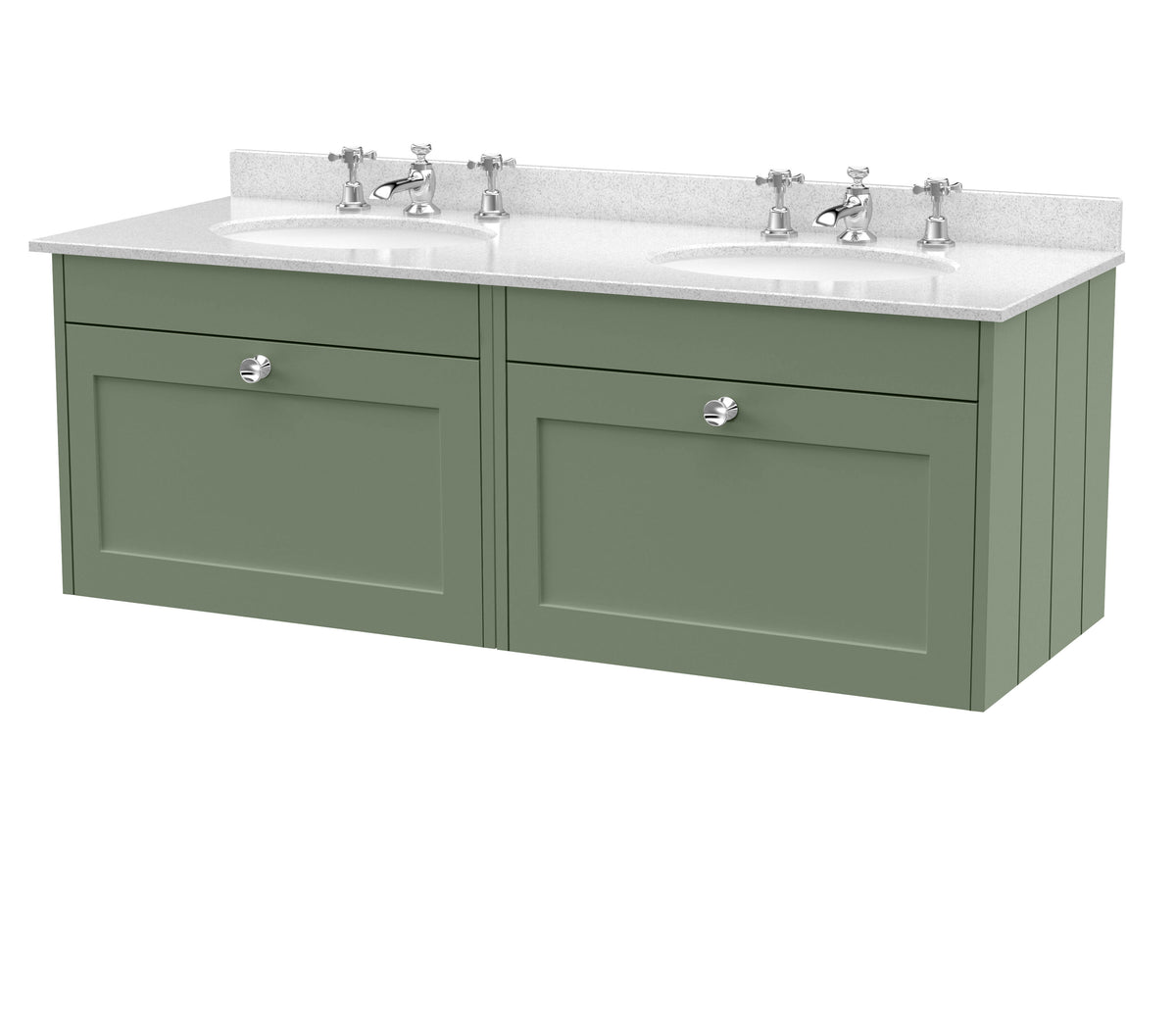 Old London Ashwick 1200mm Wall Hung 2-Drawer Unit With Marble Top