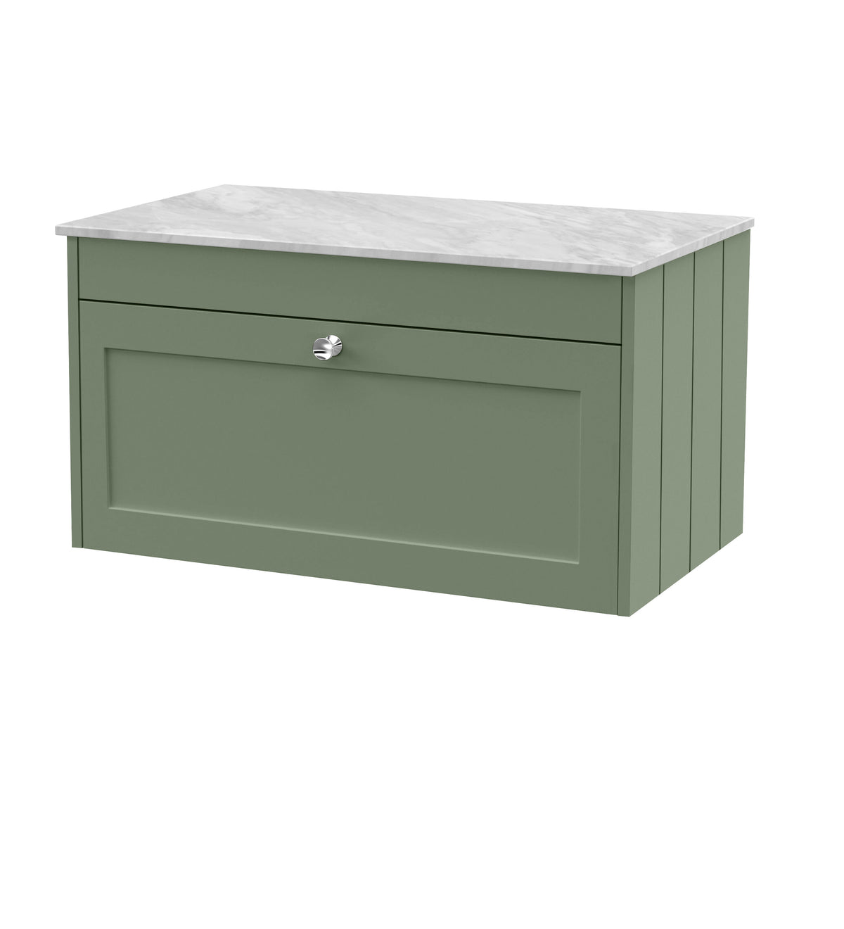 Old London Ashwick 800mm Wall Hung 1-Drawer Unit with Marble Top
