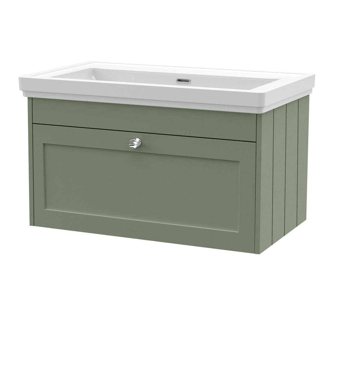 Old London Ashwick 800mm Wall Hung 1-Drawer Unit With Basin No Tap Hole