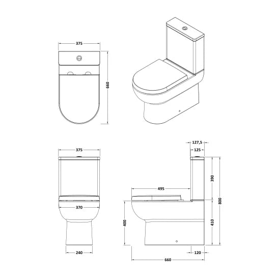 Flush to Wall Rimless Toilet Pan and Cistern