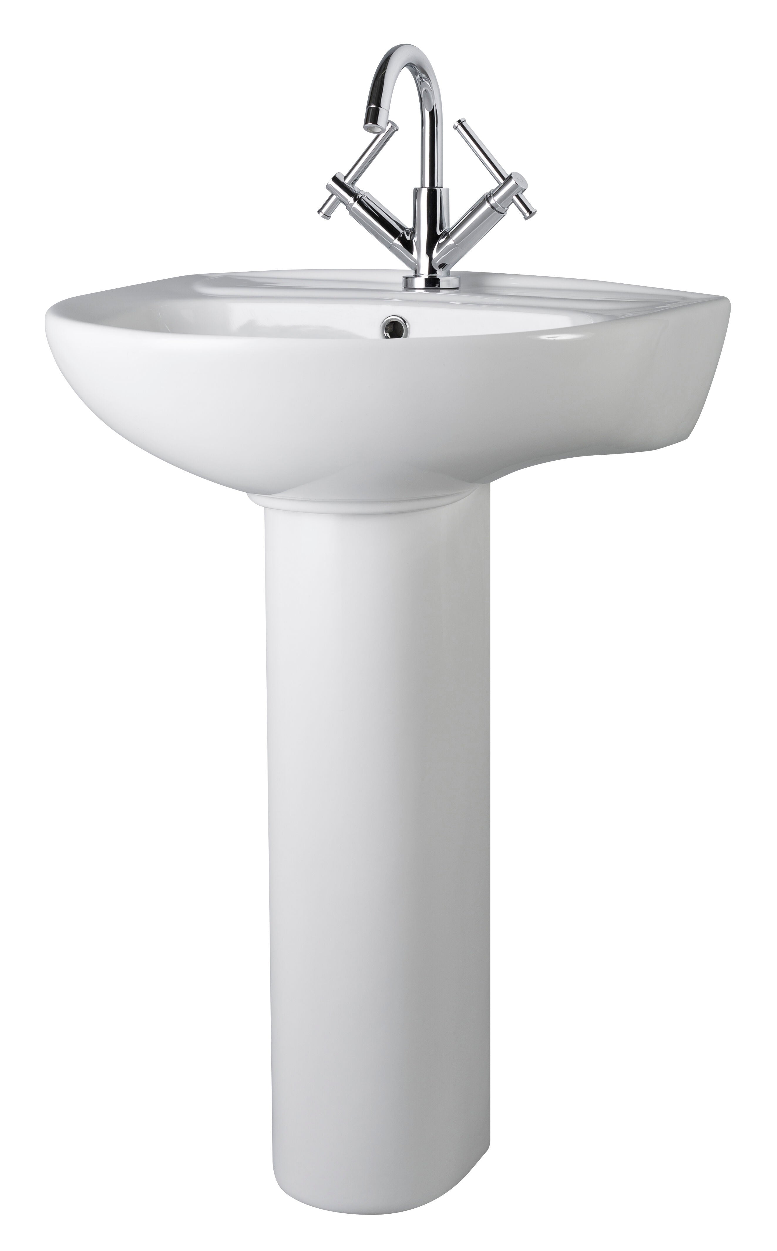 nuie Melbourne 1 Tap Hole 550mm Ceramic Basin & Pedestal