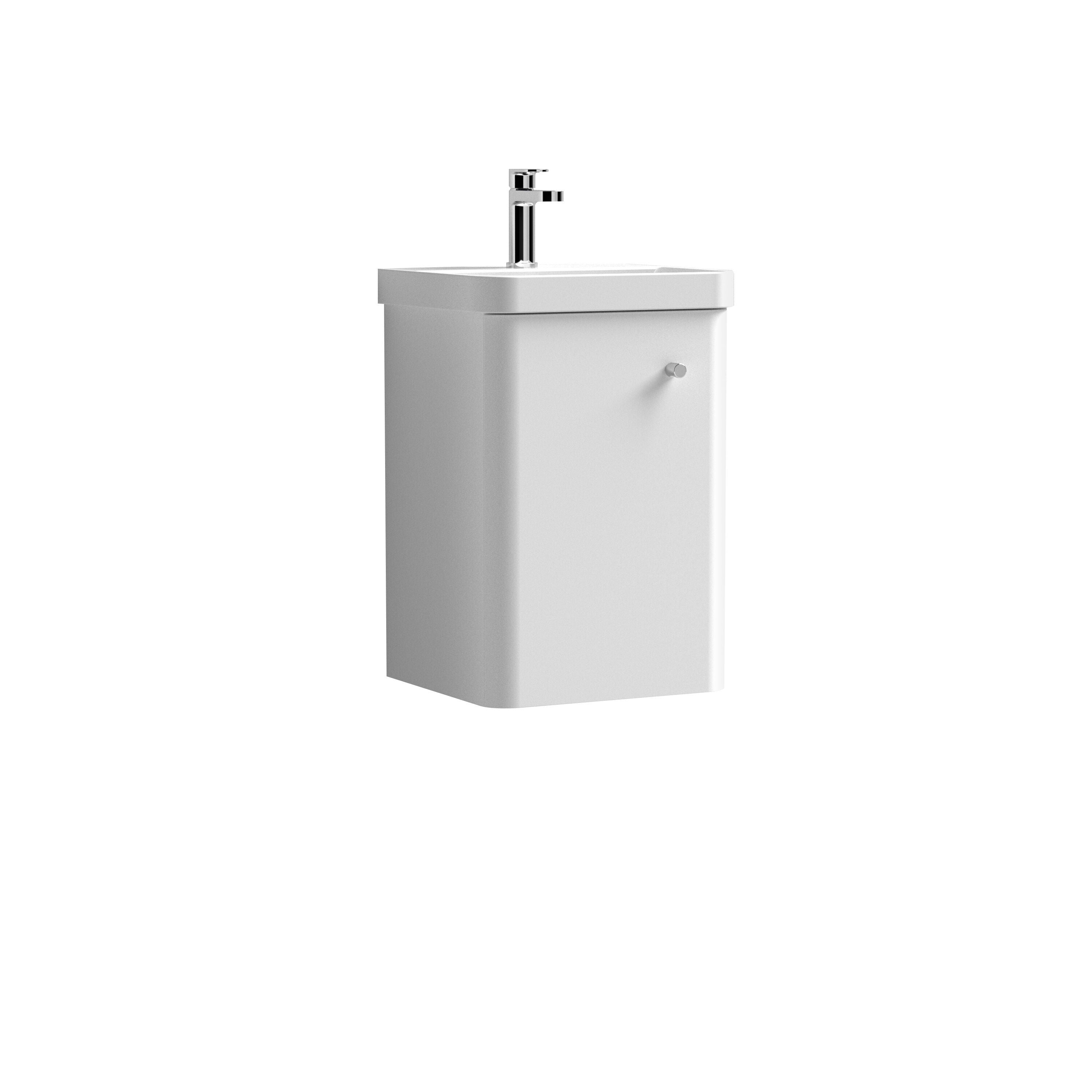 nuie Core 400mm Gloss White 1 Door  Wall Hung Vanity Unit With Basin