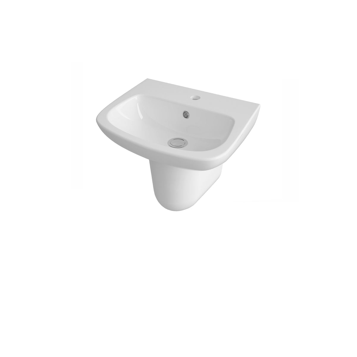 Nuie Ambrose 1 Tap Hole 500mm Ceramic Basin & Semi Pedestal