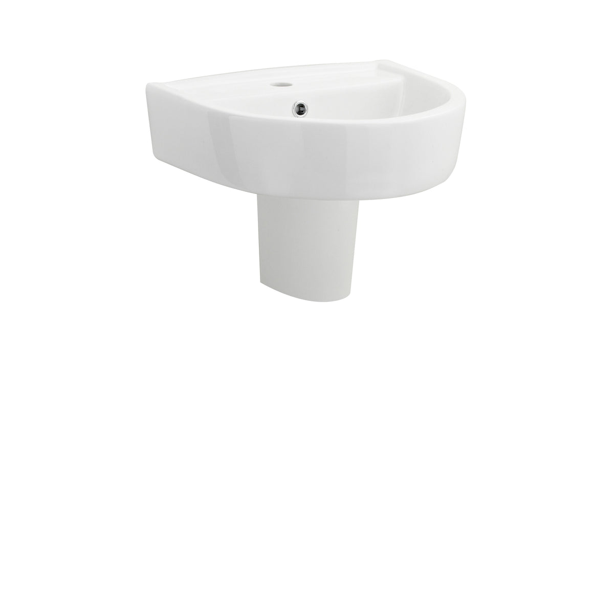 Nuie Provost 1 Tap Hole 420mm Ceramic Basin & Semi Pedestal