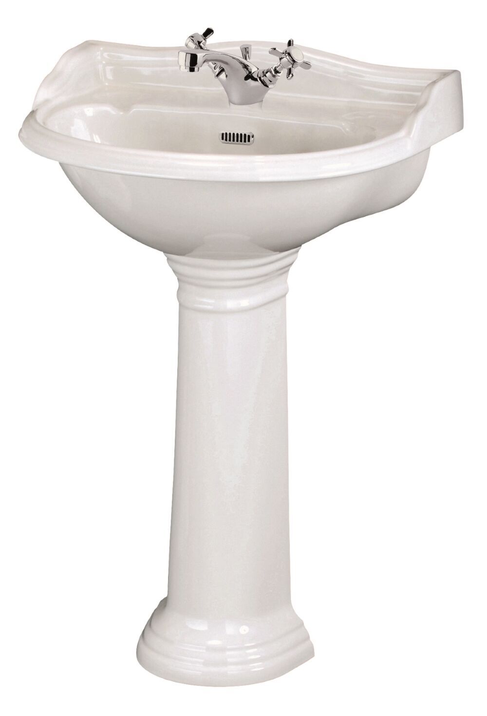 Old London Chancery 1 Tap Hole 600mm Ceramic Basin & Pedestal