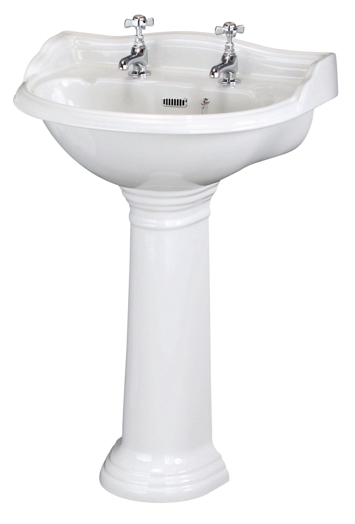 Old London Chancery 2 Tap Hole 600mm Ceramic Basin & Pedestal