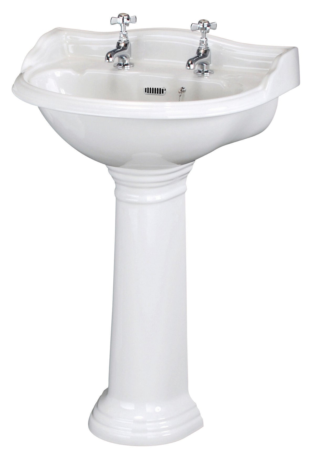 Old London Chancery 2 Tap Hole 500mm Ceramic Basin & Pedestal