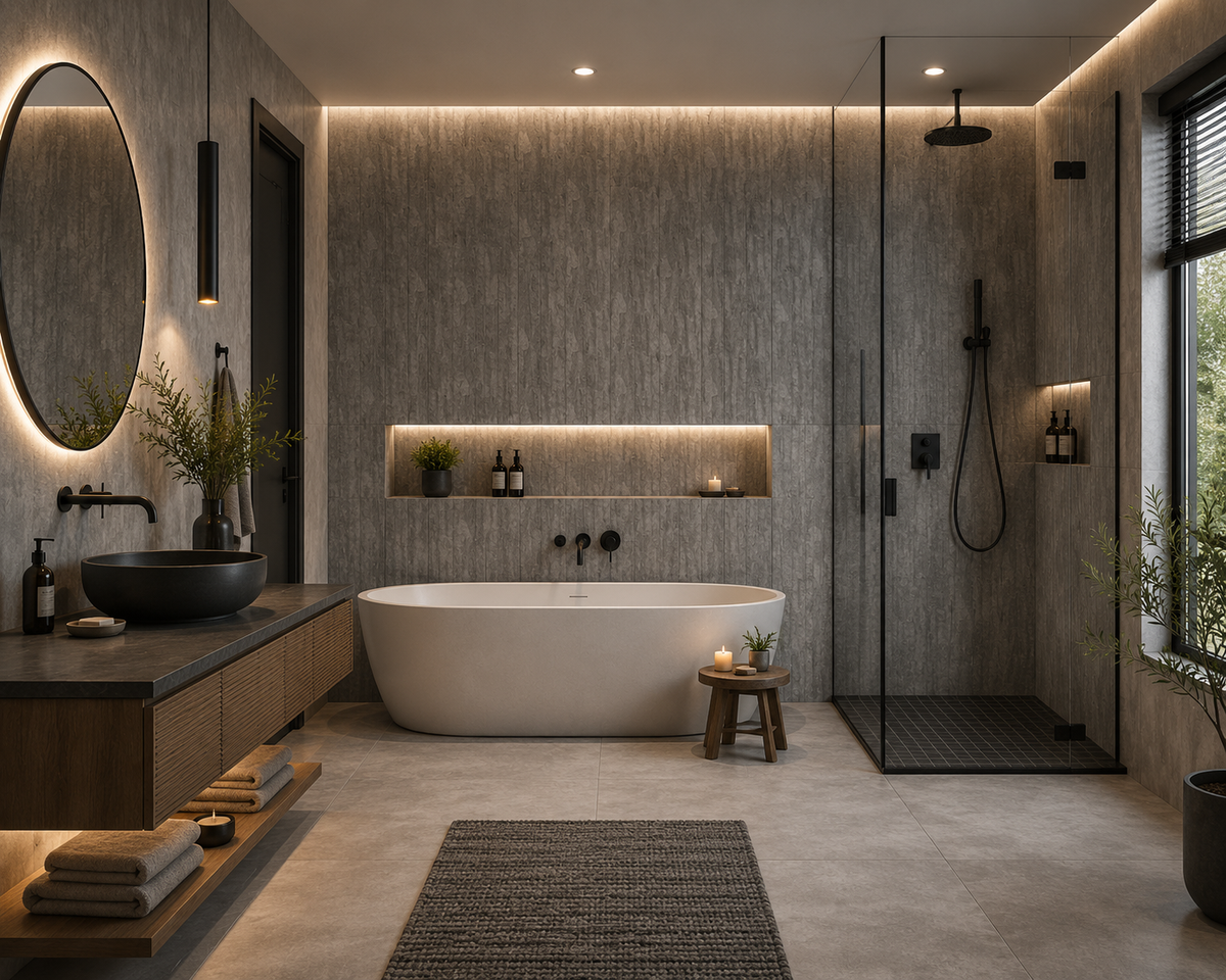 Lava Graphite Matt PVC Bathroom Panel 1000 x 2400 x 10mm