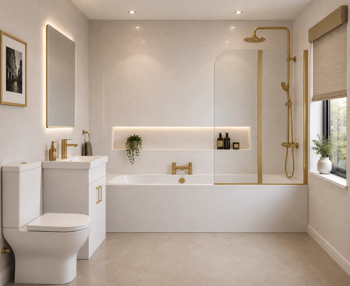 Traditional Brushed Brass Bathroom Package