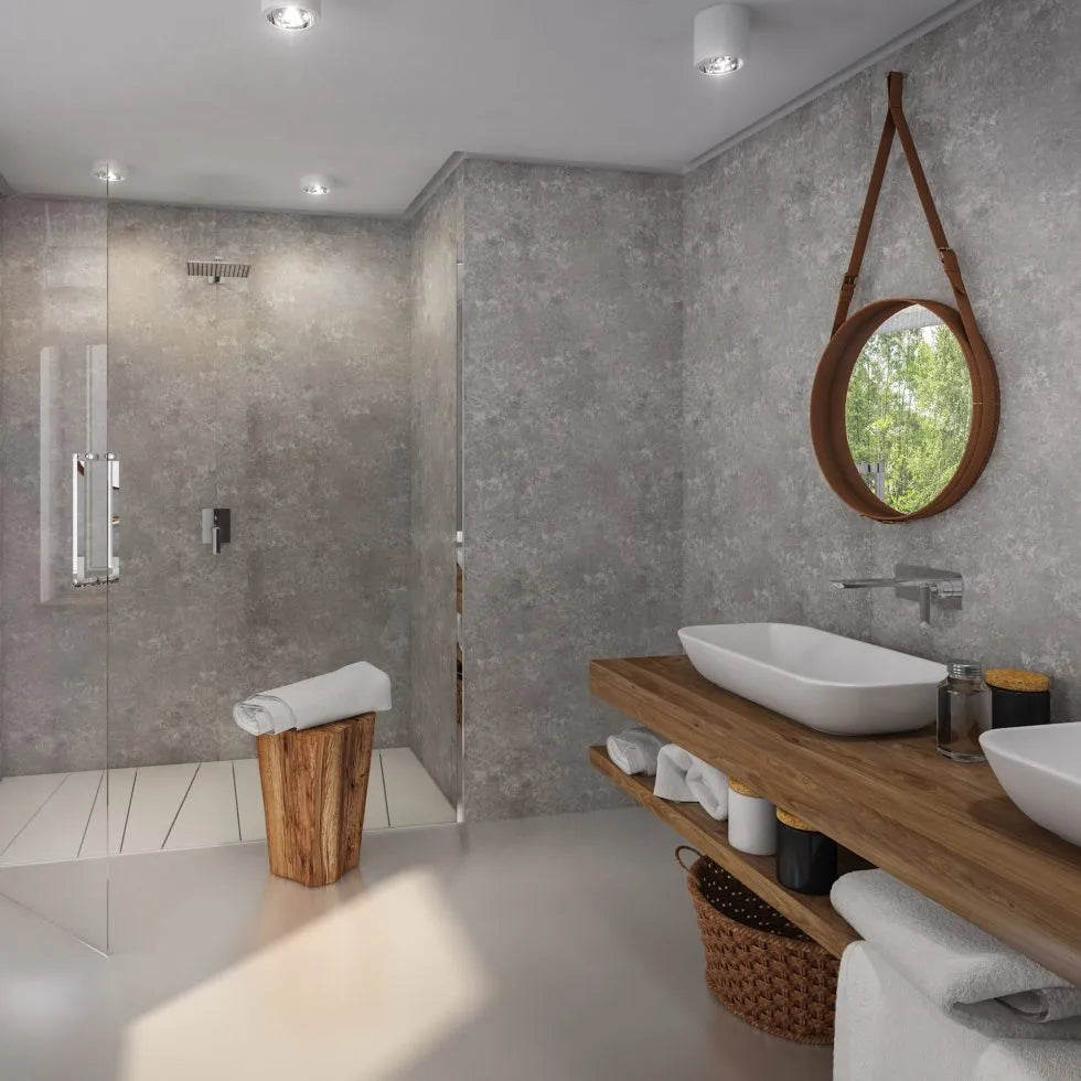 Modura Concrete Grey Matt PVC Bathroom Panel 1000 x 2400 x 10mm