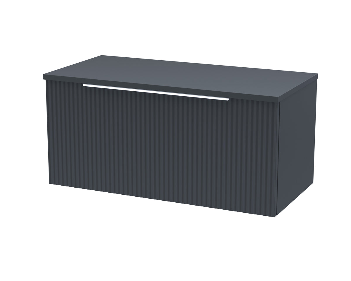 Hudson Reed Fluted 800mm 1 Drawer Wall Hung Vanity With Co-ordinating Worktop