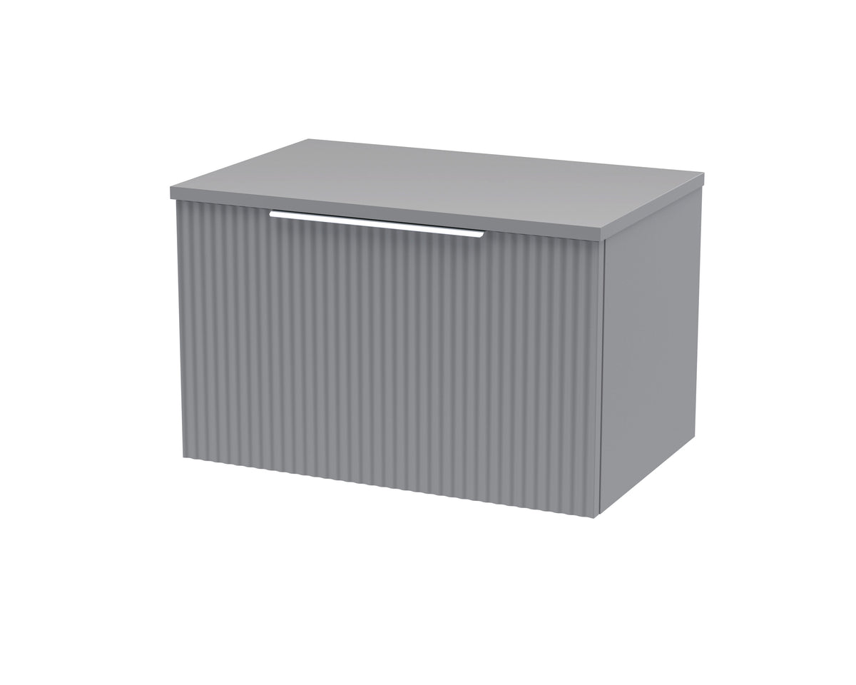 Hudson Reed Fluted 600mm 1 Drawer Wall Hung Vanity Unit With Co-ordinating Worktop