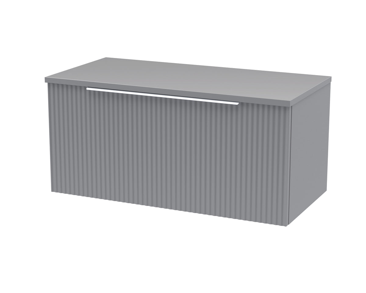 Hudson Reed Fluted 800mm 1 Drawer Wall Hung Vanity With Co-ordinating Worktop