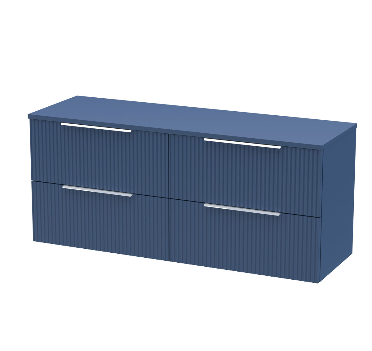 Hudson Reed Fluted 1200mm 4 Drawer Wall Hung Vanity With Co-ordinating Worktop