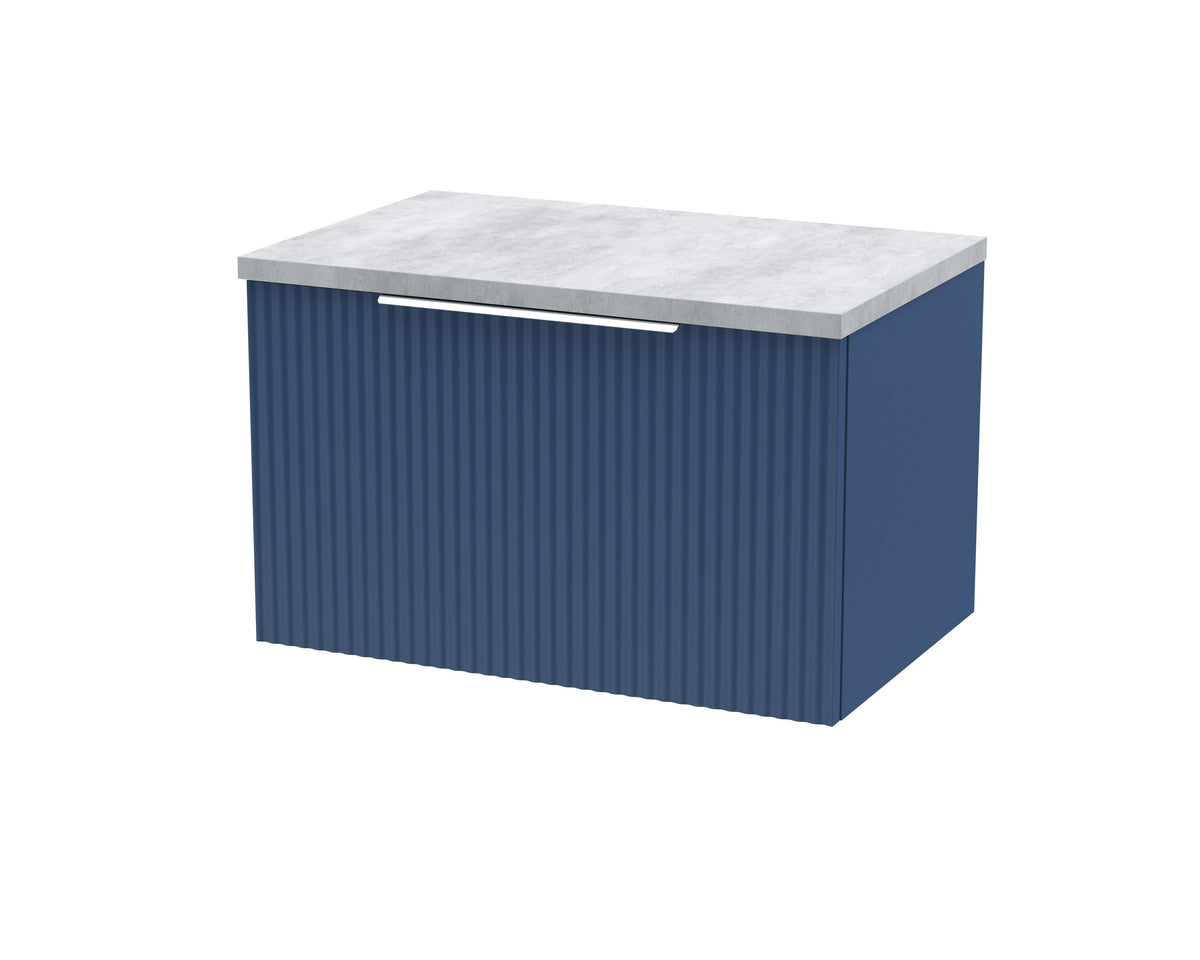 Hudson Reed Fluted 600mm 1 Drawer Wall Hung Vanity With Bellato Grey Worktop