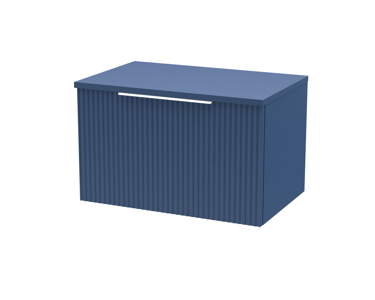 Hudson Reed Fluted 600mm 1 Drawer Wall Hung Vanity Unit With Co-ordinating Worktop