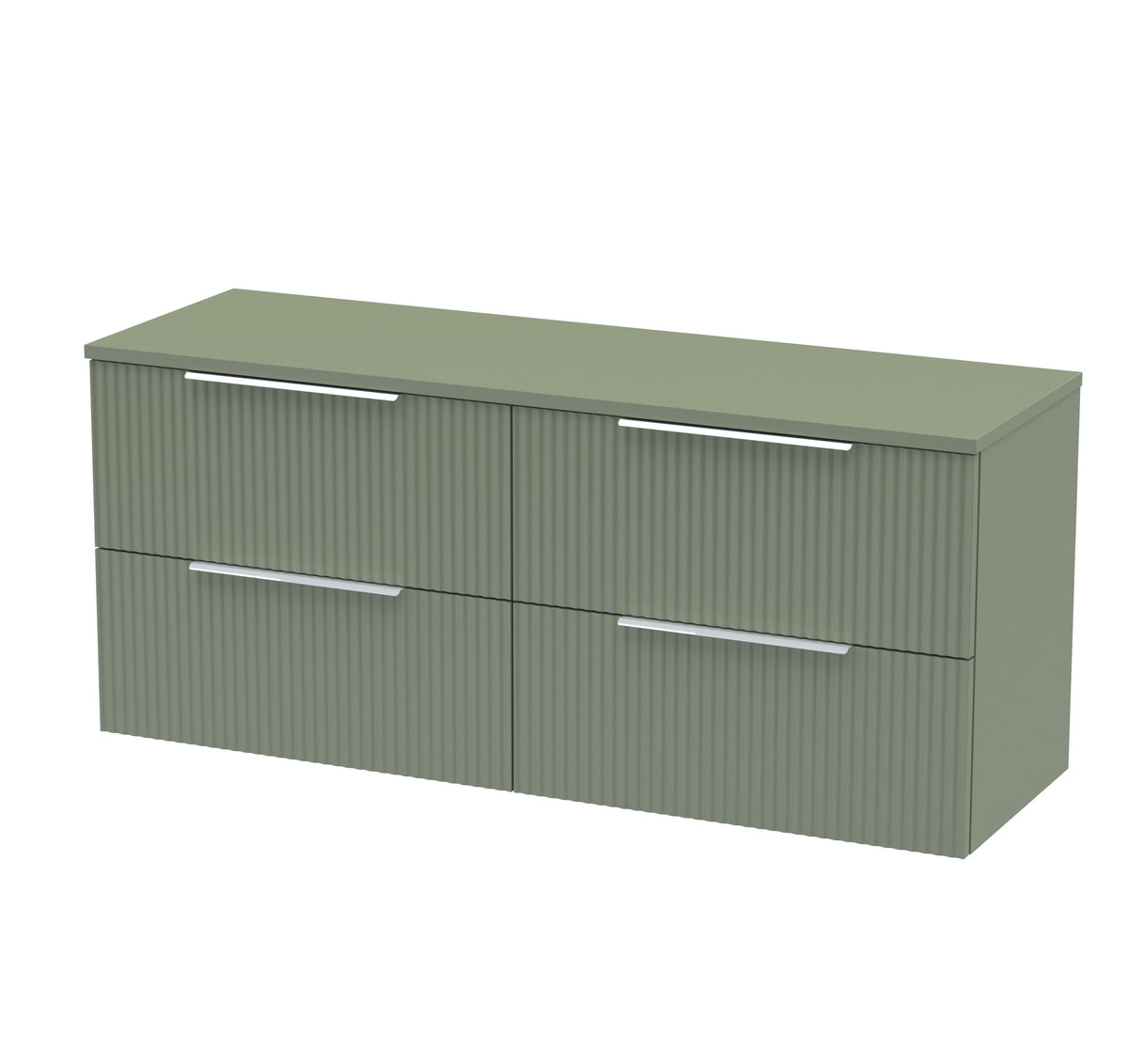 Hudson Reed Fluted 1200mm 4 Drawer Wall Hung Vanity Unit With Co-ordinating Worktop